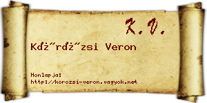 Körözsi Veron névjegykártya